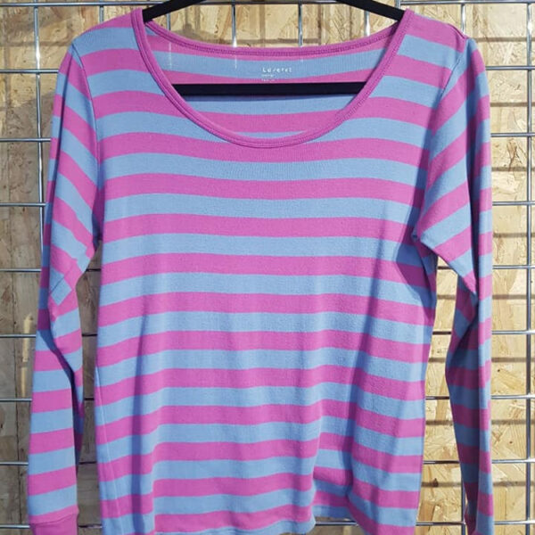 Striped Top: Blue & Pink