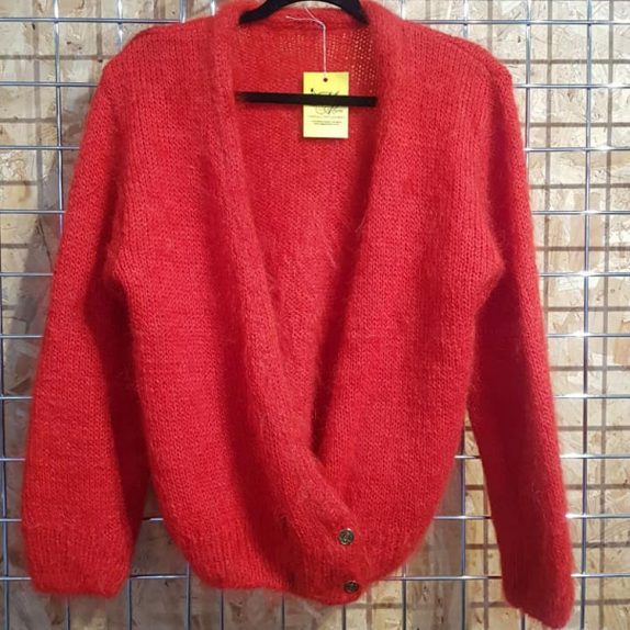 Red Mohair Cardi