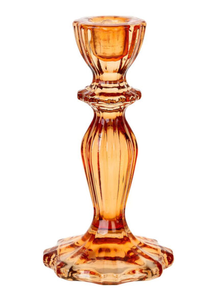 Glass Candlestick Holder – Orange