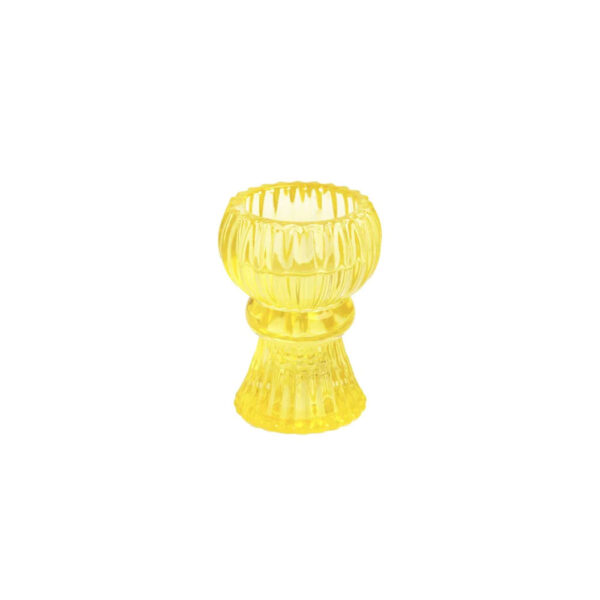 Boho Yellow Glass Candle Holder