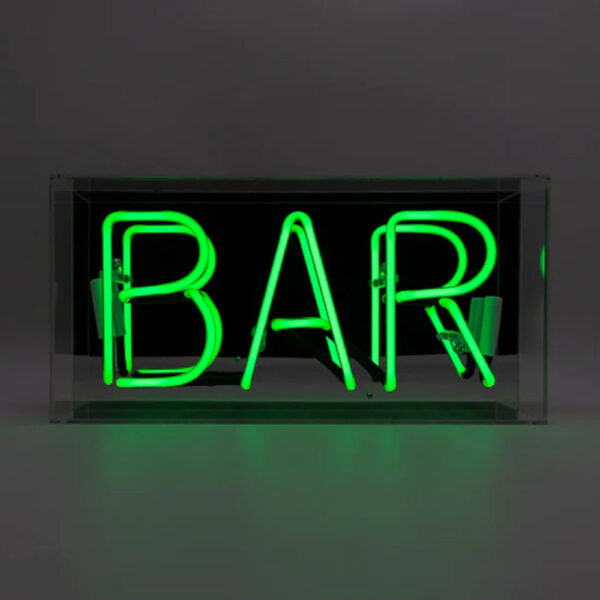 Bar Glass Neon Sign: Green