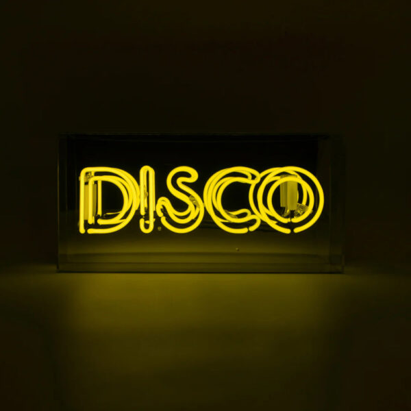 Disco Glass Neon Sign: Yellow