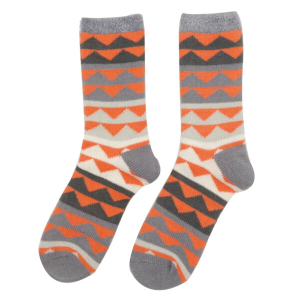 Fluffy Triangles Socks Grey