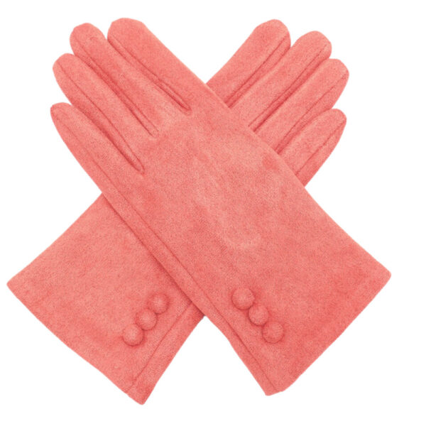 3 button gloves coral