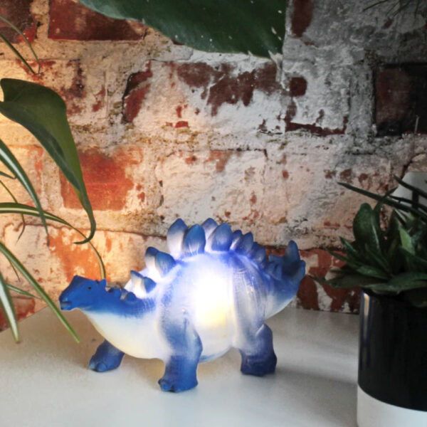 Dino Mini LED Lamp: Blue Stegosaurus