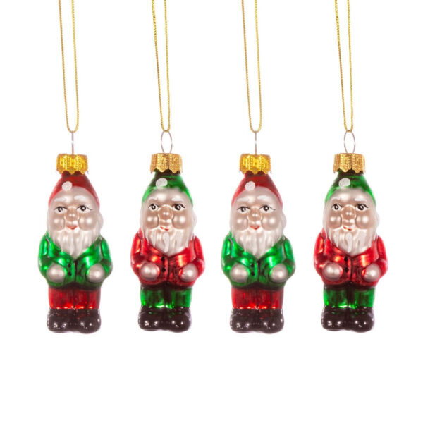 Gnome Shaped Baubles Set Of 4